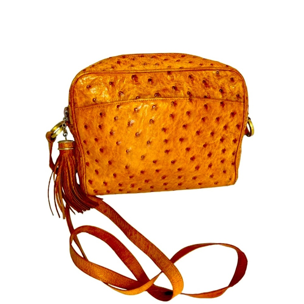 Ostrich leather crossbody bag